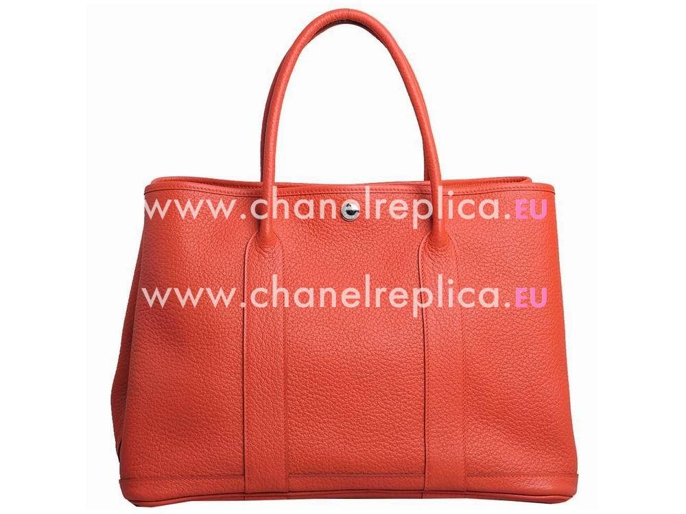 Hermes Garden Party 36cm Orange Red Clemence Handbag HGP1036JH