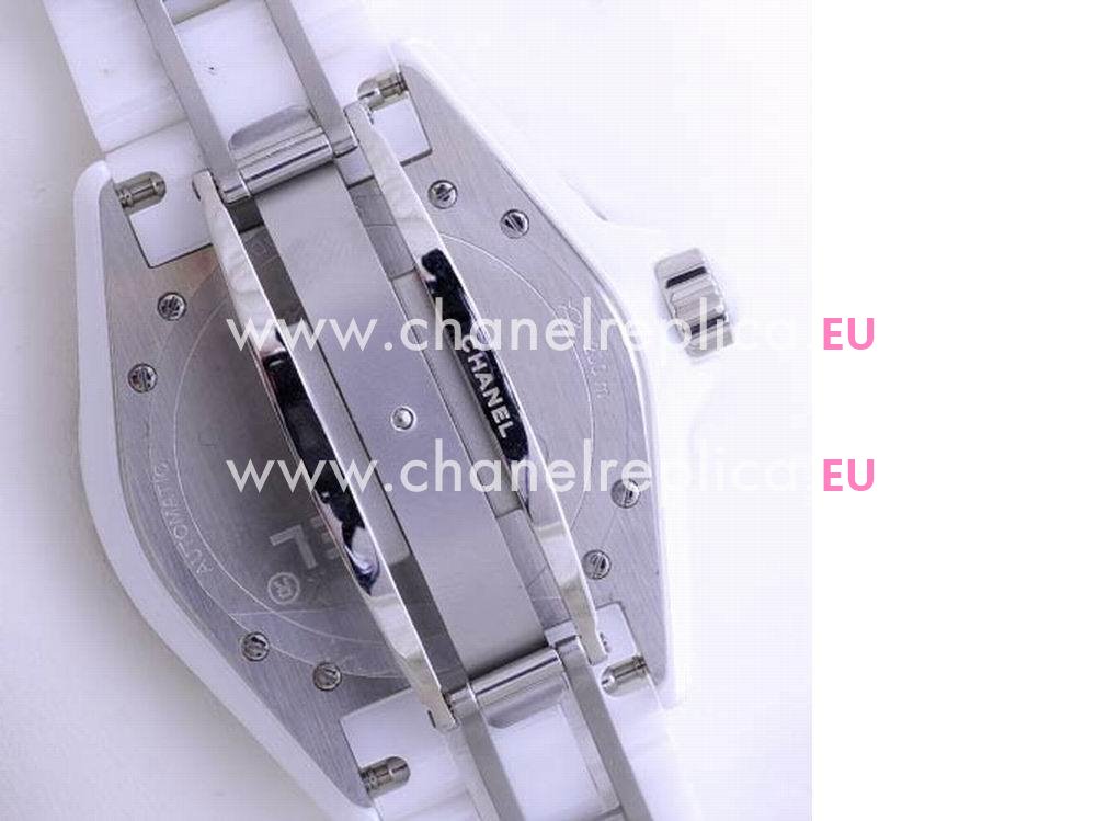 Chanel J12 White Ceramic 38mm Automatic MOP Diamond Dial Watch H2423