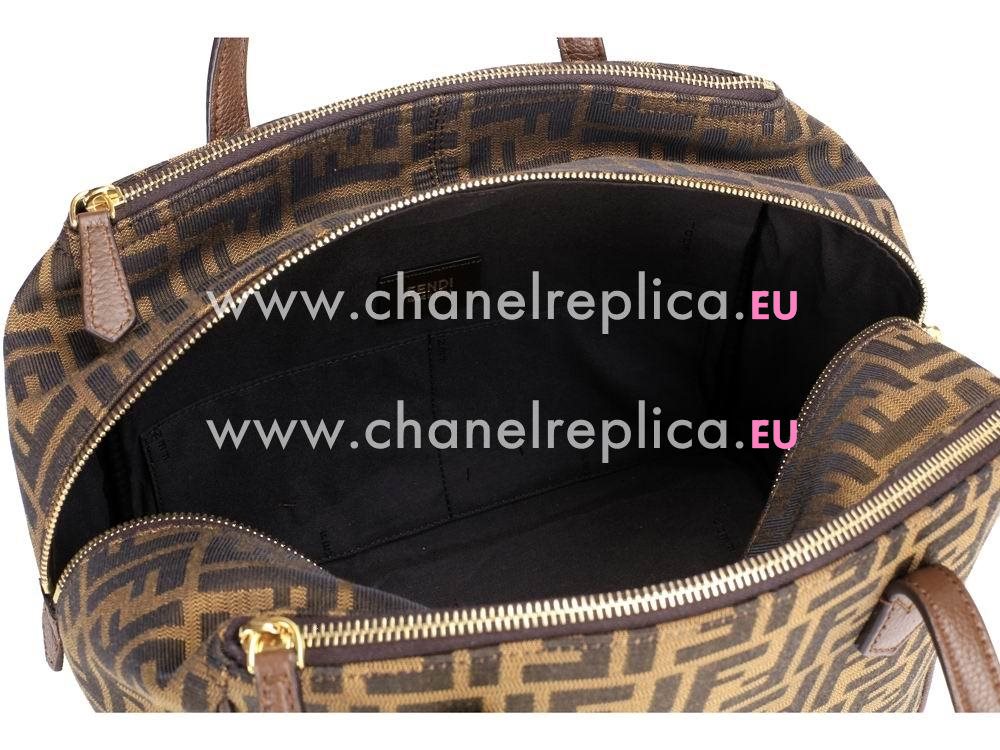 FENDI Classic Jacquard Weave Shoulder Bag In Coffee F517711