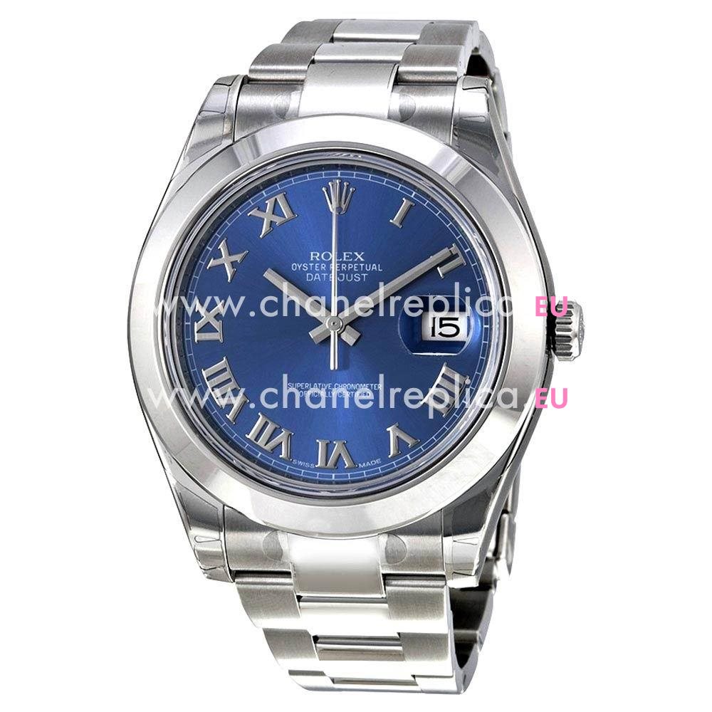 Rolex Datejust Automatic 41mm Stainless Steel Watch Blue R116300-4