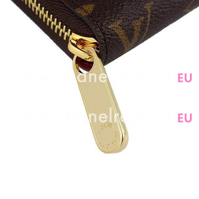 Louis Vuitton Classic Monogram Canvas Zipper Wallet Fuchsia M41895