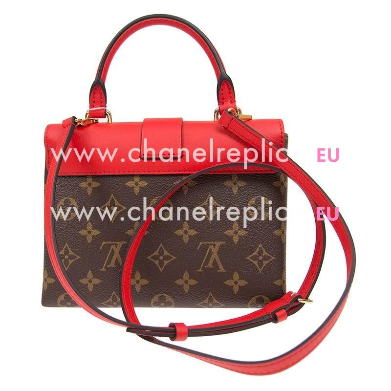 Louis Vuitton Coquelicot Red Smooth Cowhide Leather Monogram Canvas Locky BB M44322
