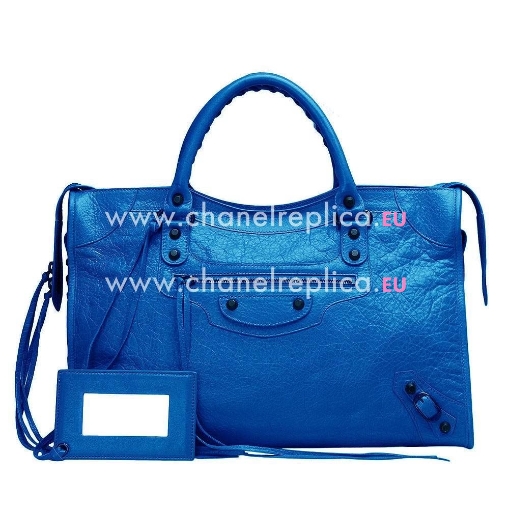 Balenciage City Lambskin Black hardware Classic Bag Blue B2055000