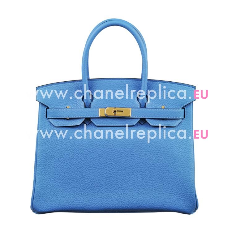 Hermes Birkin 30cm Bleu Paradis Togo Leather Gold Hardware Bag HB1030EUG