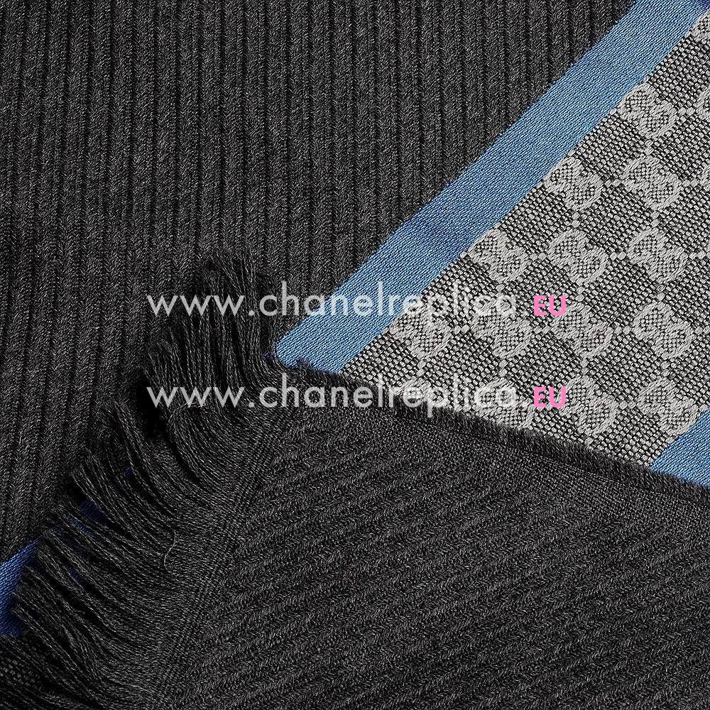 Gucci GG Logo Wool Scarf Deep Gray G6102811