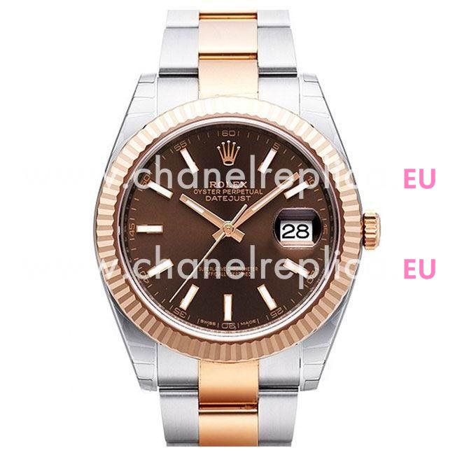 Rolex Datejust Automatic 41mm 18K Gold Stainless Steel Watch Chocolate R7030713