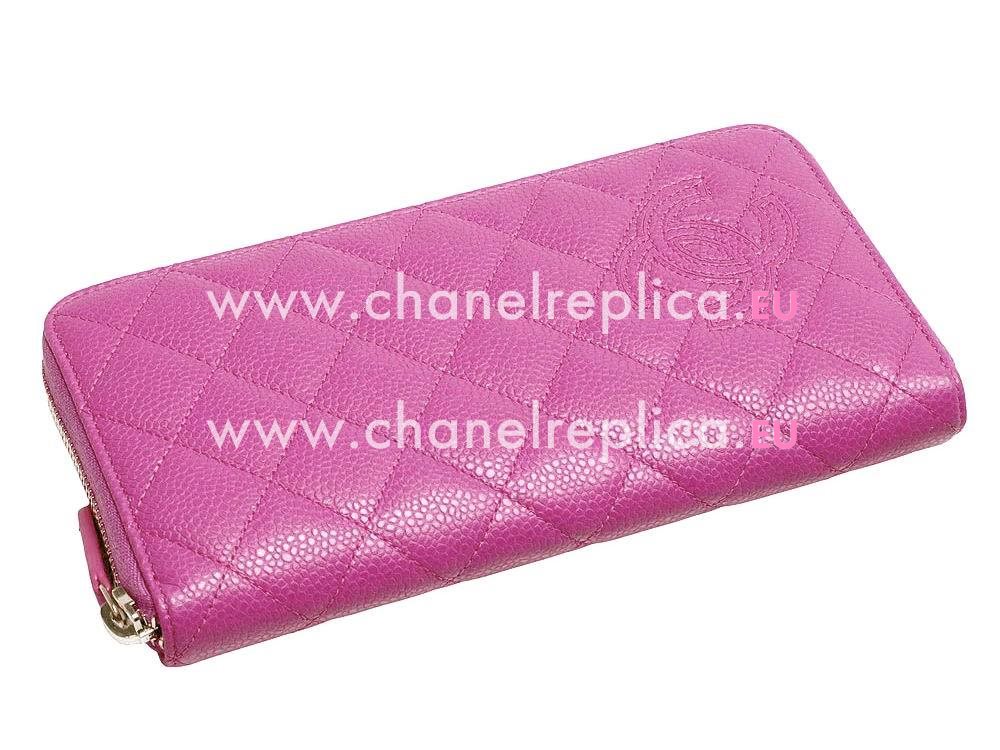 Chanel Caviar CC Logo Long Wallet Light Purple C57874