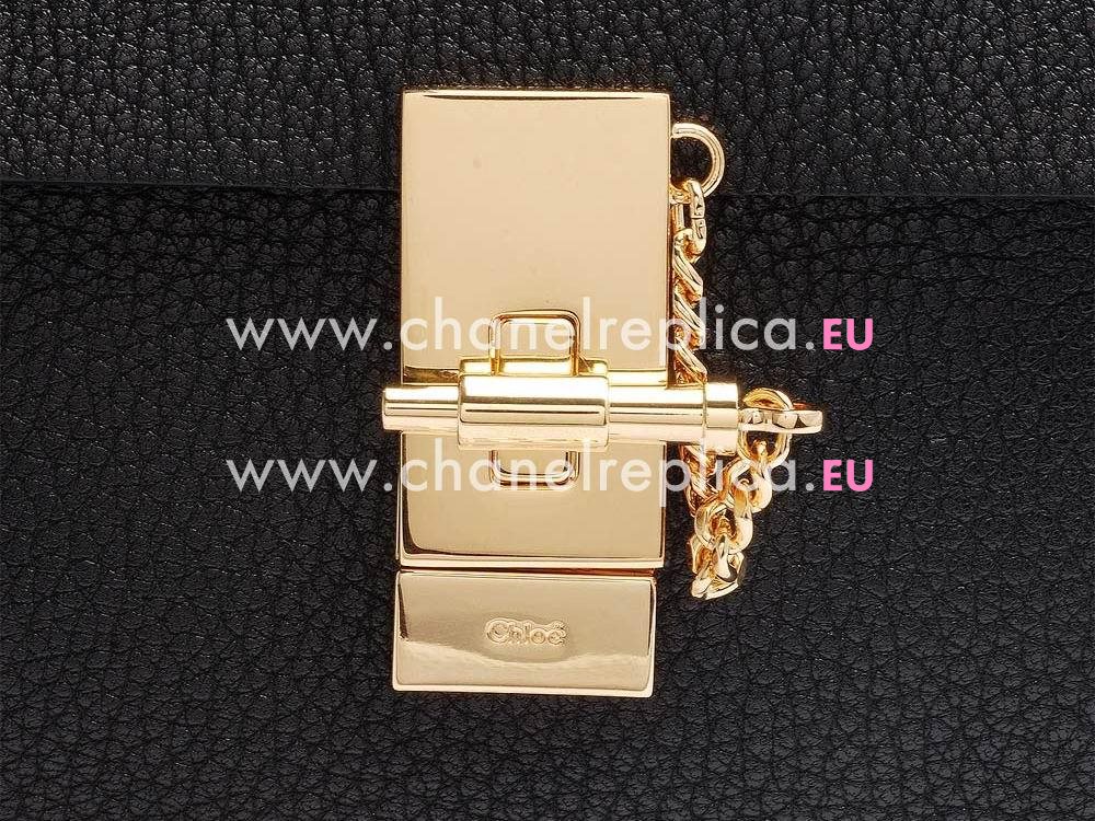 Chloe Drew Clemence Leather Golden Chain Bag Black CH982803