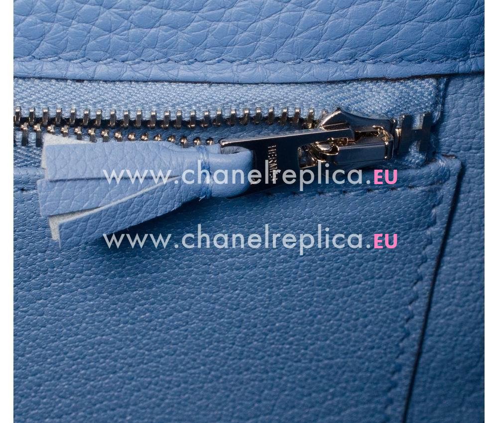 Hermes Ghillies Kelly 32cm Blue Paradise Clemence Leather with Palladium Hardware Handbag HK1032CGK