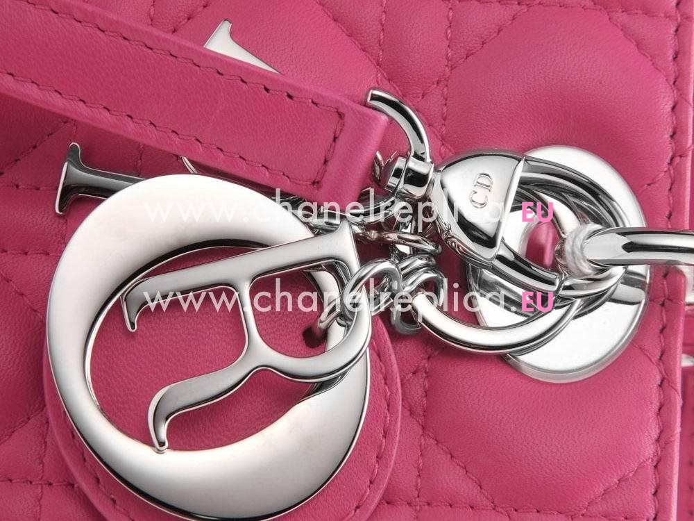 Dior Lady Dior Lambskin Bag Hot Pink D2889