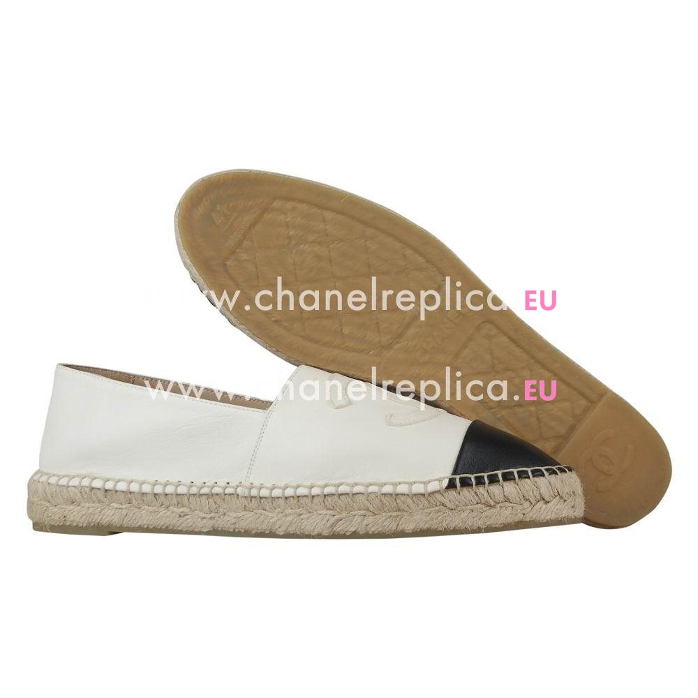 Chanel Double CC Lambskin Cambon Bowknot Shoes In Black / White CG36597