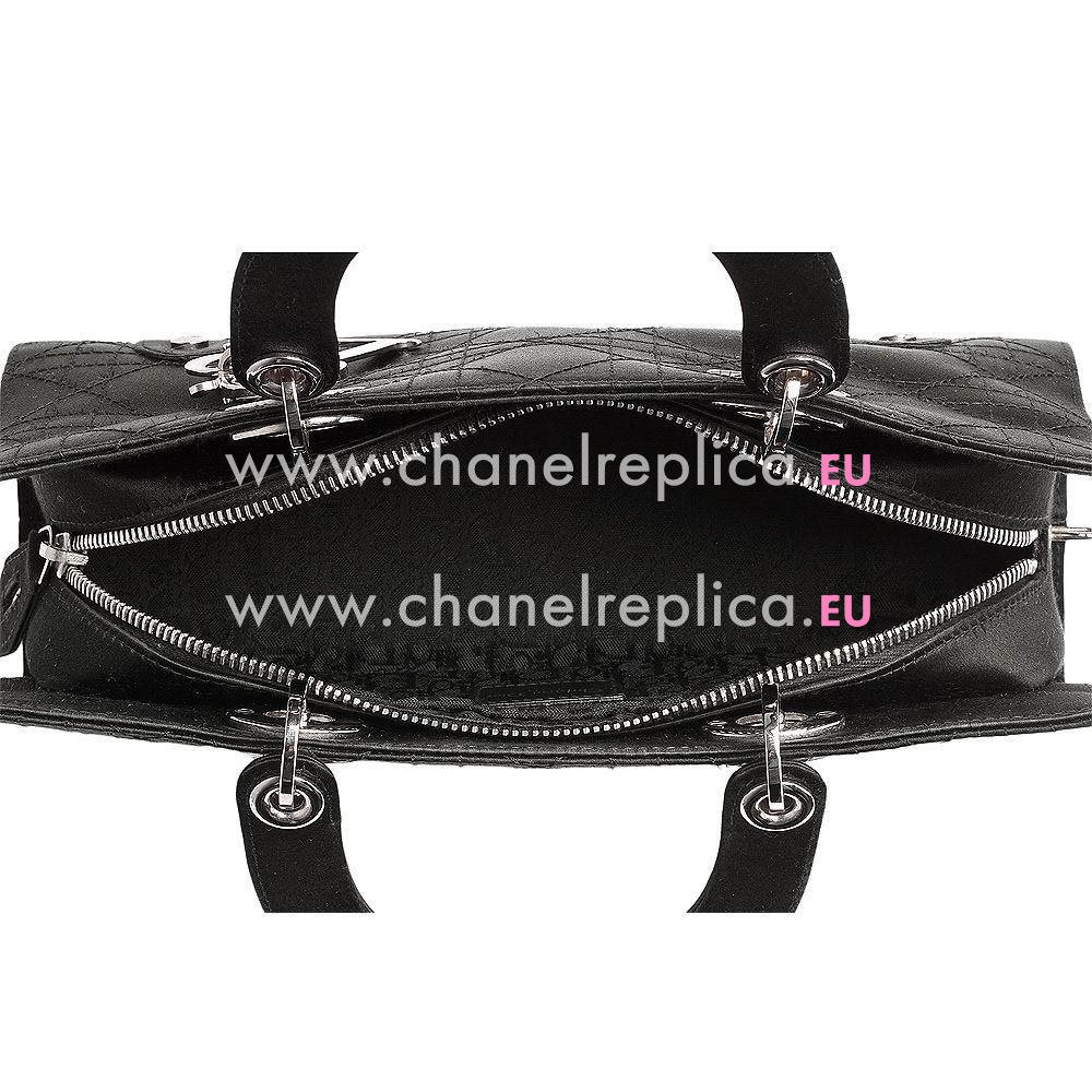 Christian Dior Chamois Leather Medium Handbags Black DB869931
