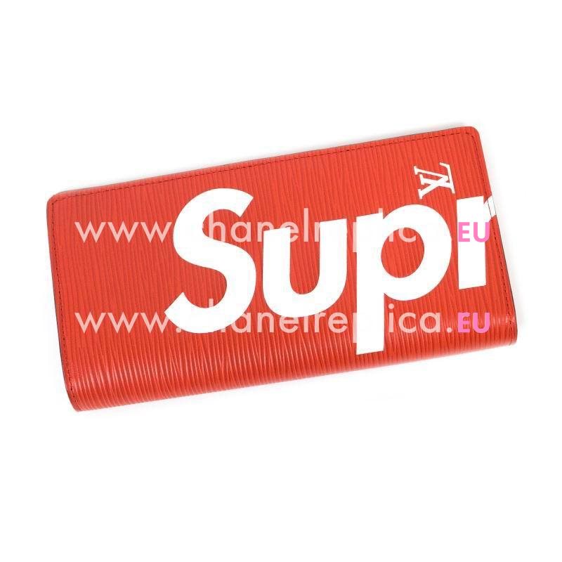 Louis Vuitton Supreme X EPI Leather Red Brazza Wallet M67719