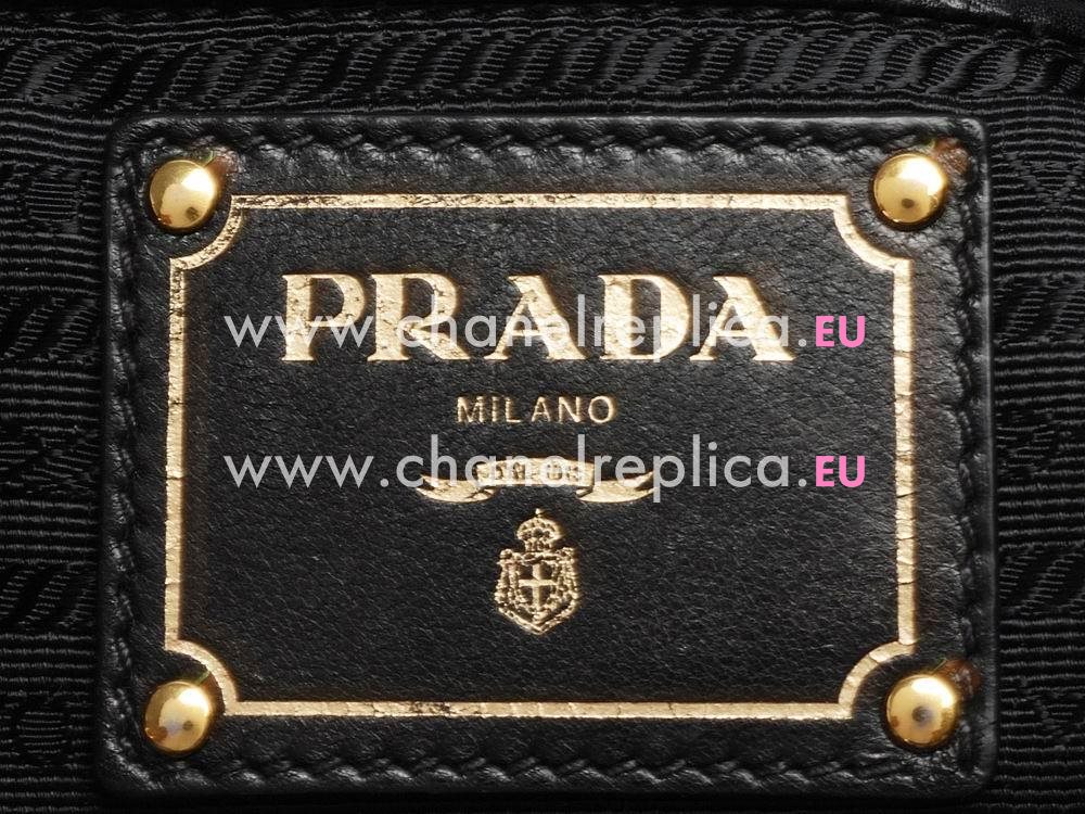 Prada Nappa Tessuto Gaufre Large Bag In Black PR531810