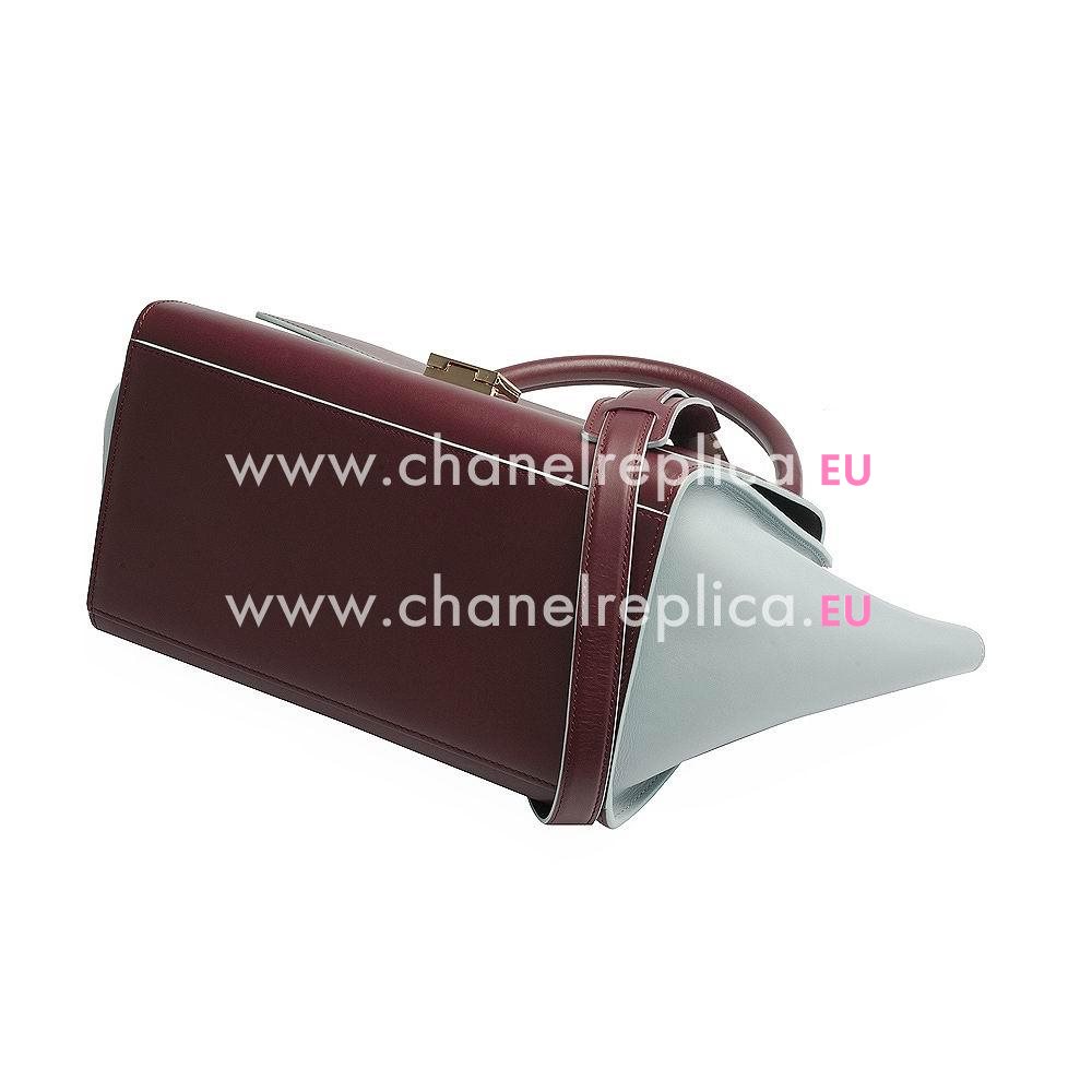 Celine Classic Trapeze Calfskin Bag Purple Red/Sky Blue CE59T796