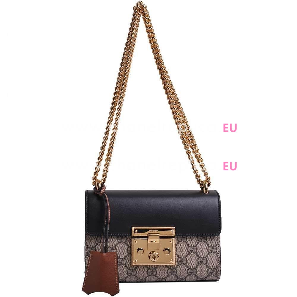 Gucci Padlock GG Logo Calfskin Bag In Coffee G409487