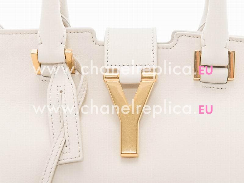 YSL Petit Cabas Chyc Y Calfskin Doctor Small Bag White YSL311210