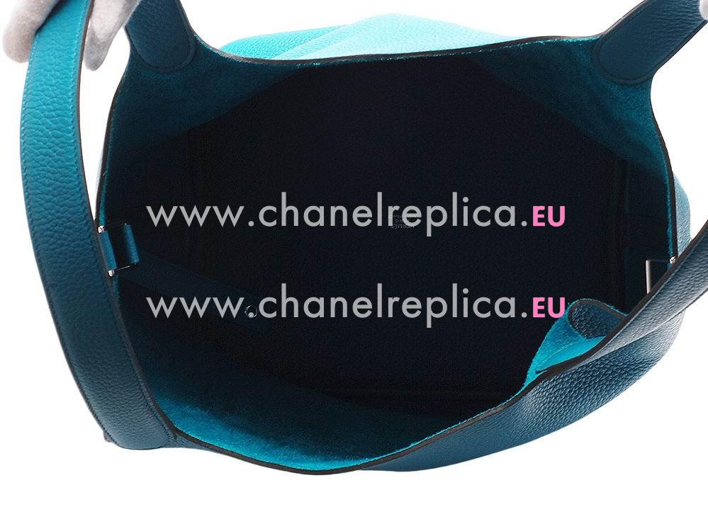 Hermes Picotin Lock 26cm Blue Togo Leather Bag Palladium Hardware H060992CK-BLUE