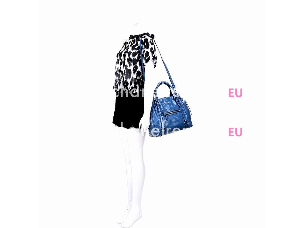 Miu Miu Vitello Lux Shiny Calfskin Shoulder Bag In Blue RN0956