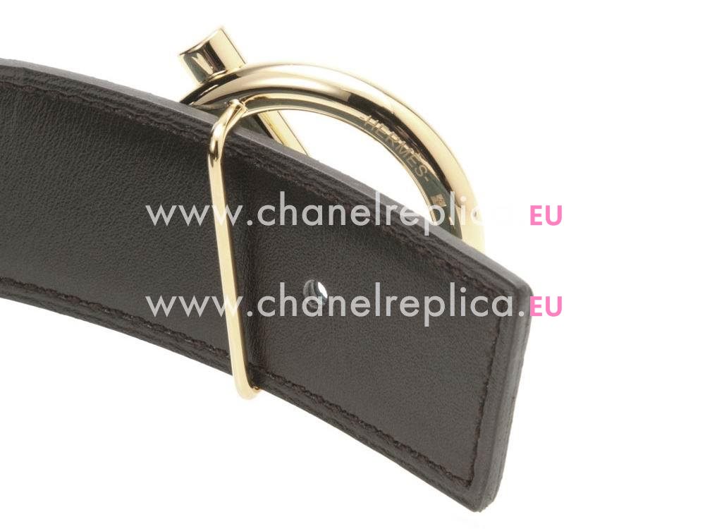 Hermes Gold Buckle Togo and Coffee Box Leahter Belt H547489