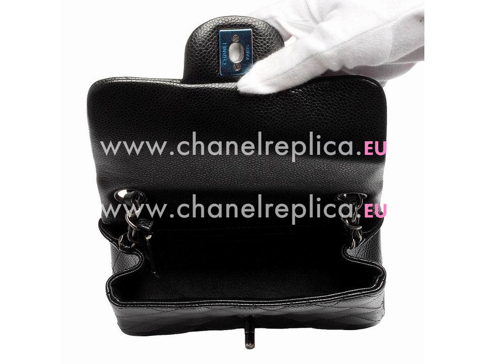 Chanel Mini Coco Caviar Flap Bag Black(Anti-Silver) A35201AS