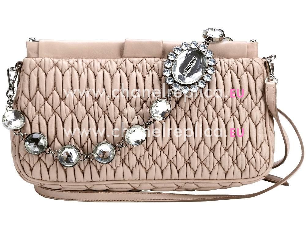 Miu Miu Nappa Crystal Clutch Bag Nude Color RP0235