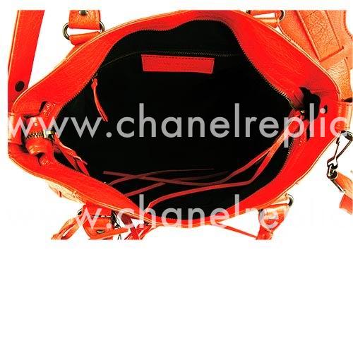 Balenciage Velo Lambskin Aged Brass hardware Bag Orange B2055095