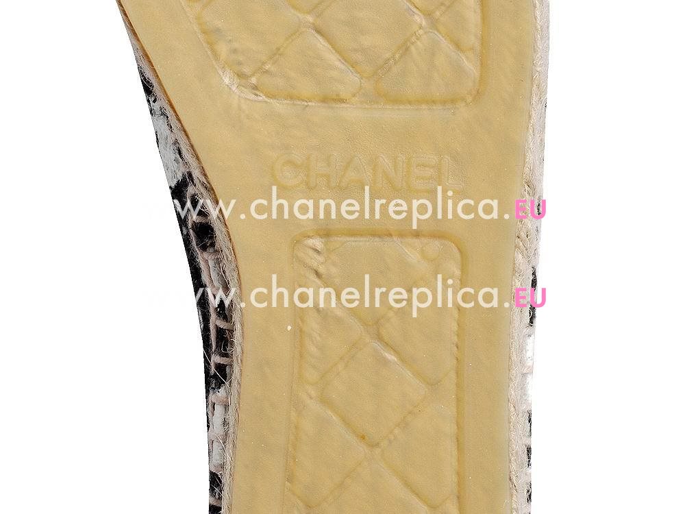 CHANEL CC Espadrilles Penelope Shoes Splash-ink Black/White G30898