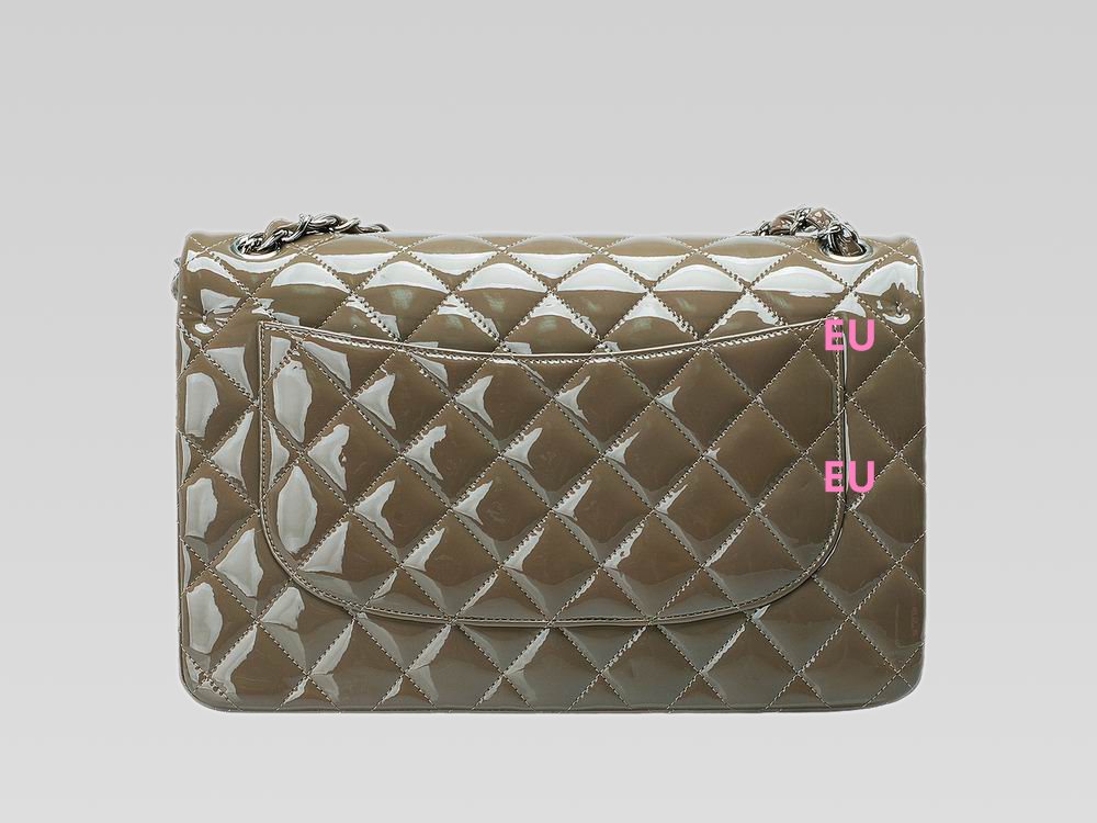 Chanel Patent Jumbo Double Flap Shoulder Bag CoCo(Silver) A28600CC
