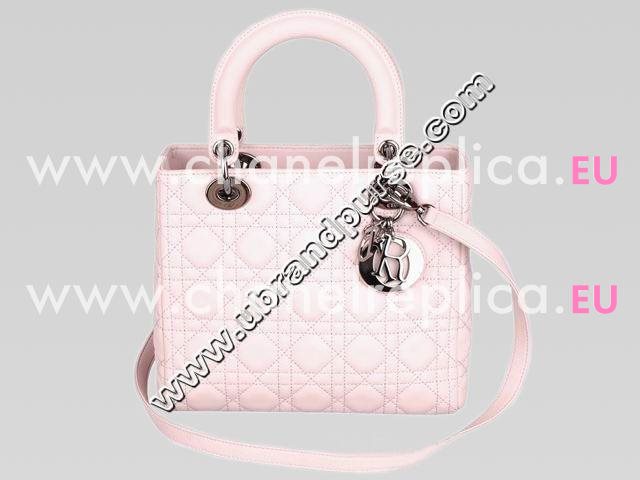 Dior Lady Dior Cannage Lambskin Leather In Pink D3024