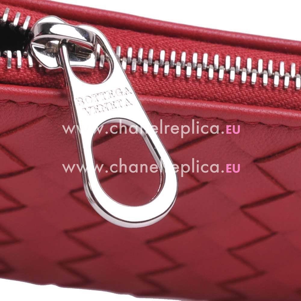 Bottega Veneta Classic Weave Nappa Change Purse In Red BV6112911