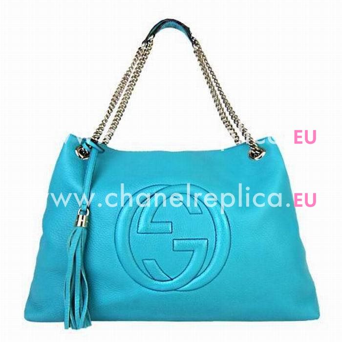 Gucci Soho GG Calfskin Bag Water Blue G5417321