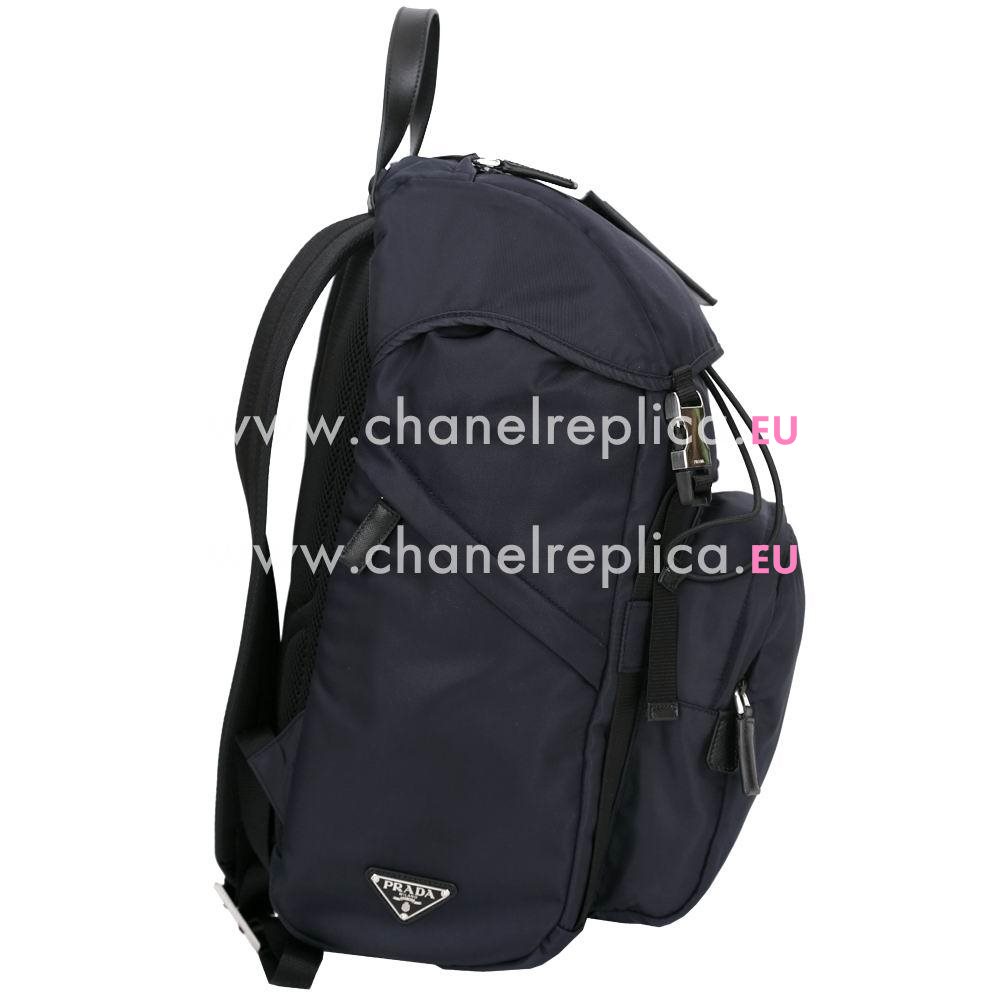 Prada Classic Multifunction Nylon Backpack Deep Blue P7021603