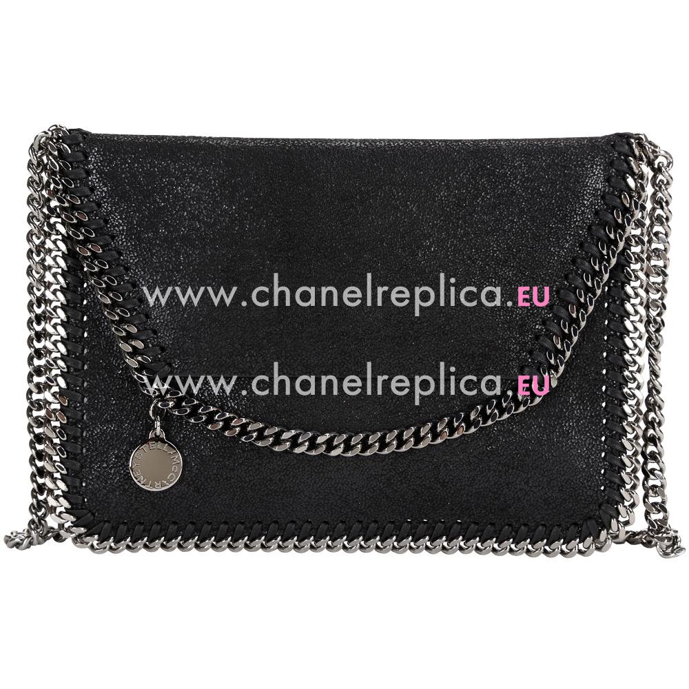 Stella McCartney Falabella Envelope Style Shouldbag Silver Chain Black S854979