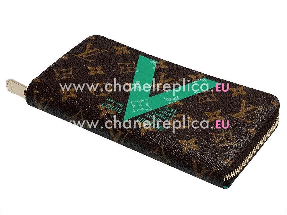 2015 Louis Vuitton Monogram canvas V Zippy Wallet M60928