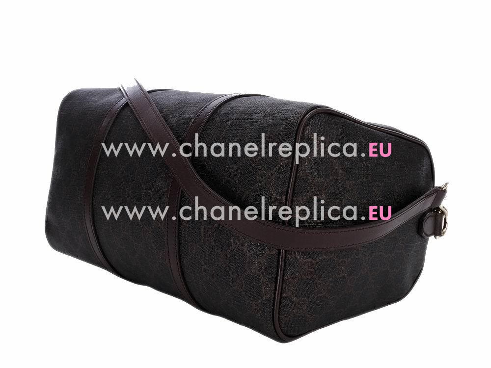 Gucci Nice PVC Leather Boston Bag Deep Coffee G471025
