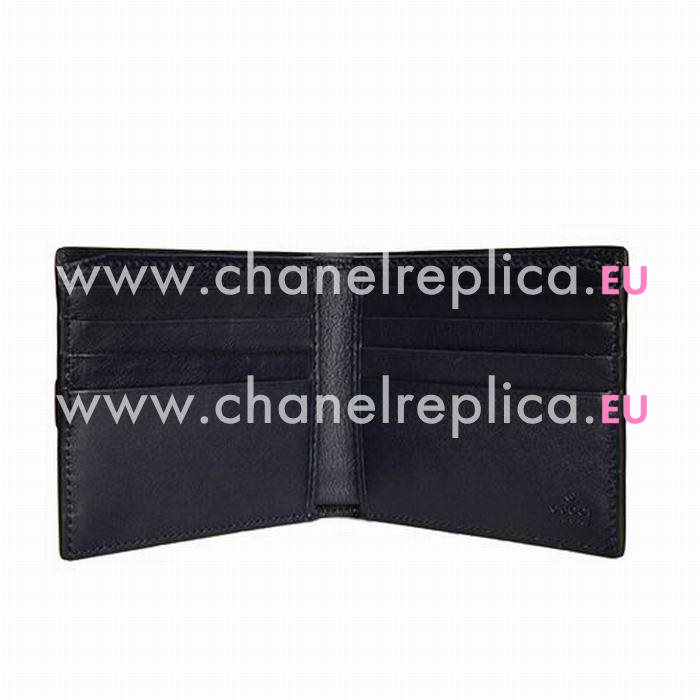 Gucci Classic GG PVC Calfskin Wallet In Khaki Black G7041109