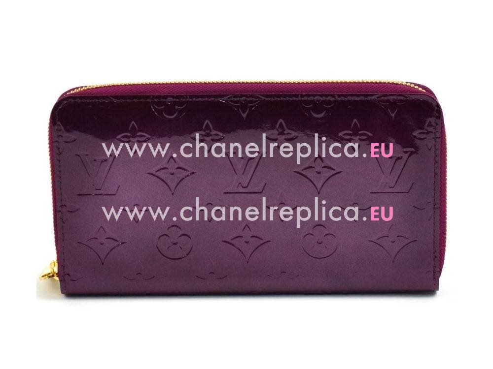 Louis Vuitton Monogram Vernis Organizer Zippy Wallet Purple M93609