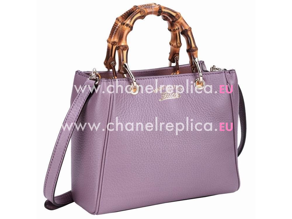 Gucci Bamboo Mini Calfskin Handle Bag In Lavender G57973