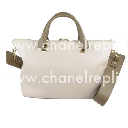 Chloe Baylee Calfskin Hand Bag In Gray/White C4718178