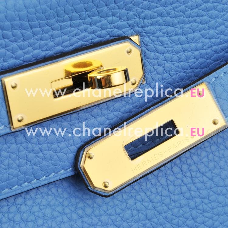 Hermes Kelly 28cm Bleu Paradis Togo Leather Gold Hardware Handbag HK1028TTB