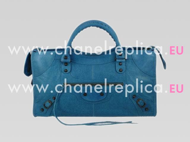 Balenciaga Part-Time Planet Small Stud Bag Turkey Blue 168028TB