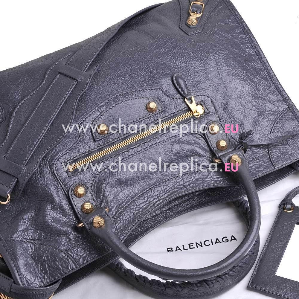 Balenciage City Lambskin Gold hardware Classic Bag Gray B5598297