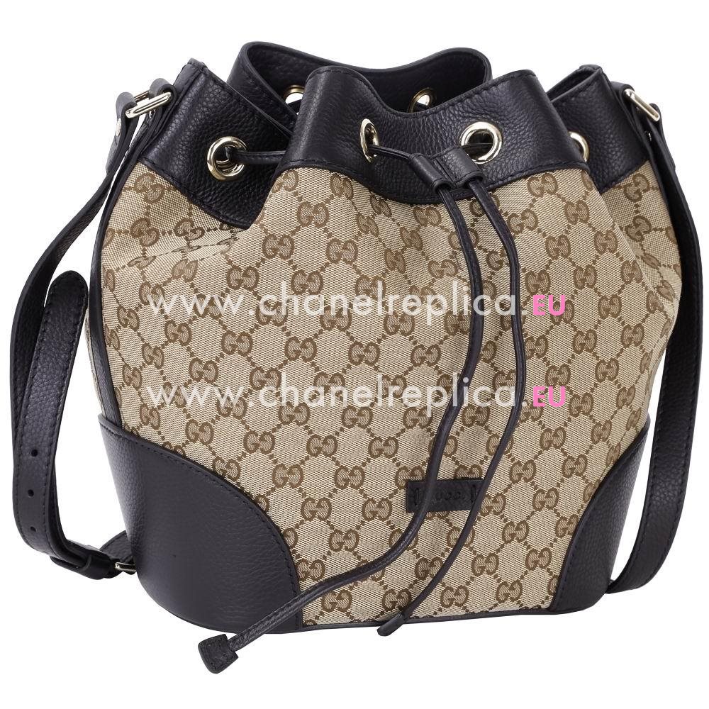 Gucci Classic GG Calfskin Weaving Shoulder Bag In Black G559453