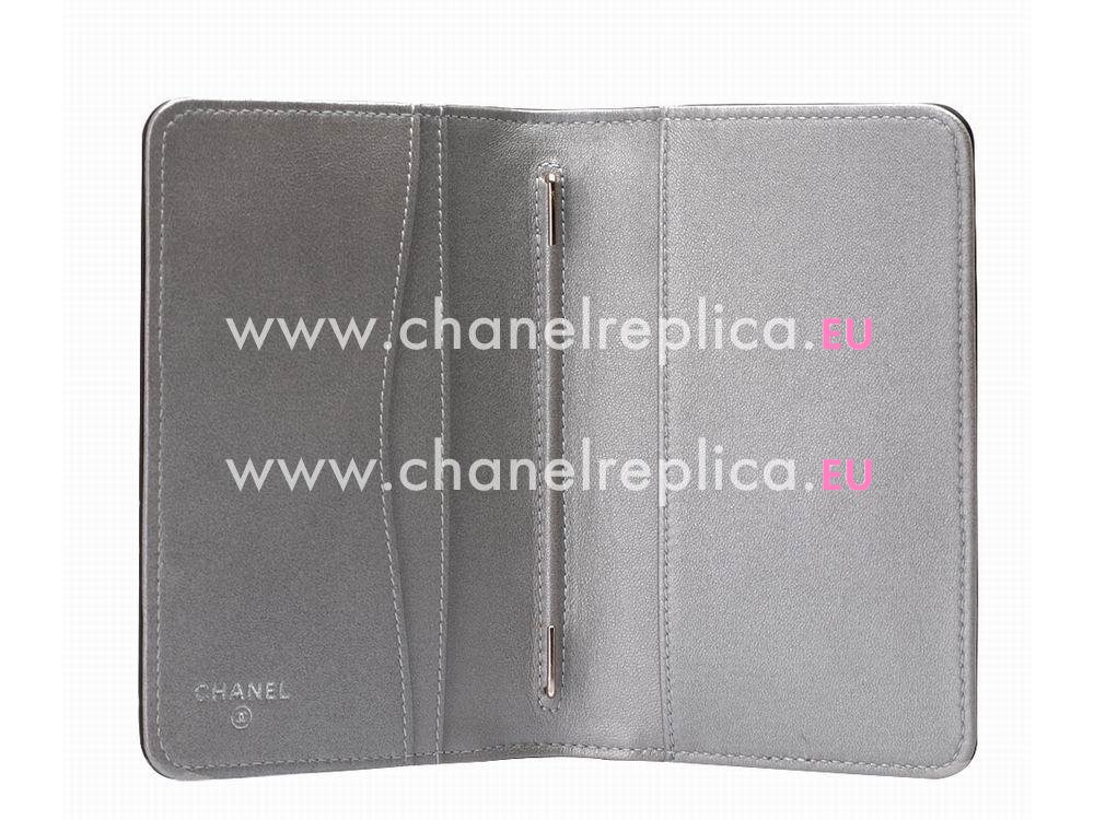 Chanel Camellia Lambskin CC Wallet In Black A32084