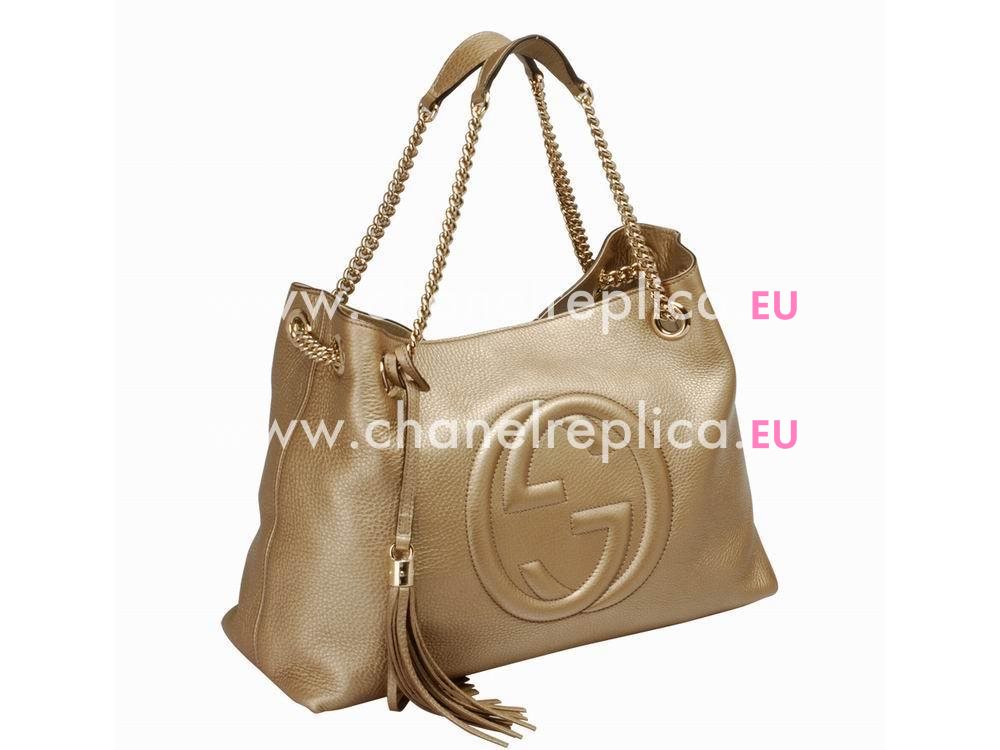 Gucci Soho GG Calfskin Bag Champagne Golden G5594646