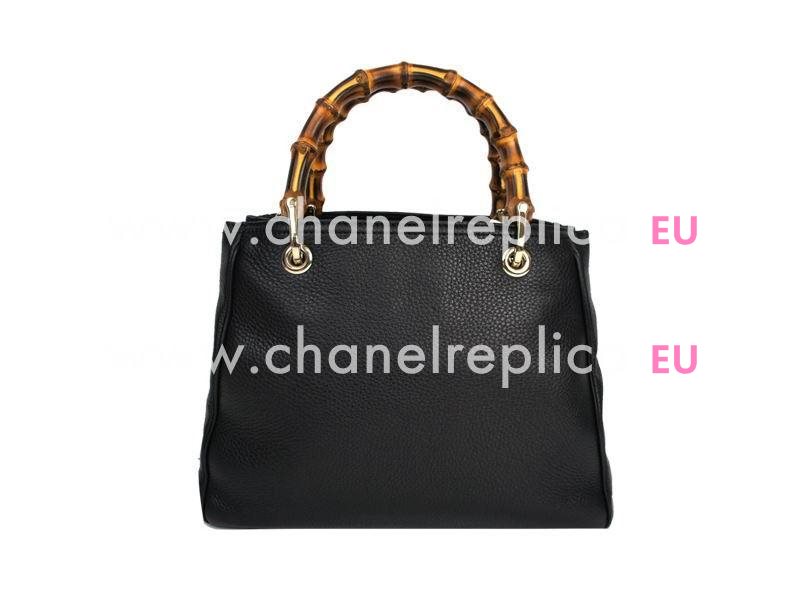 Gucci Bamboo Calfskin Handle Bag In Black G336032