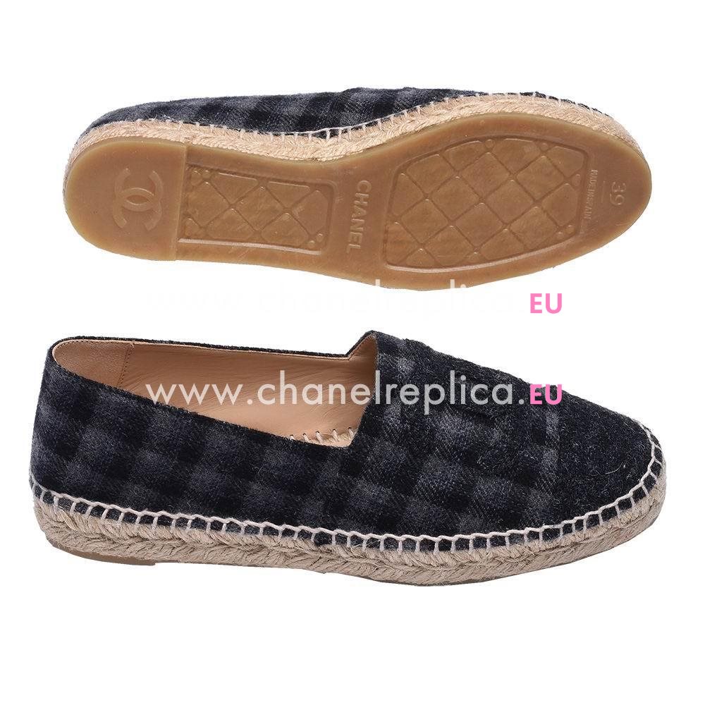 Chanel Classic Espadrilles CC Logo Shoes Gray C7030111