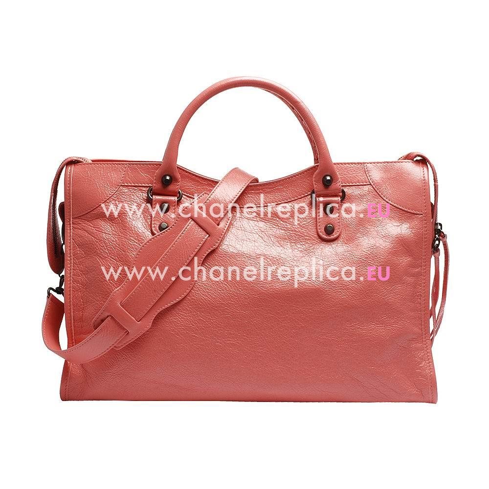 Balenciage City Lambskin Aged Brass hardware Classic Bag Rose Pink B2054995