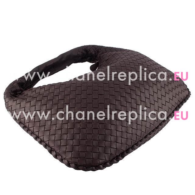 Bottega Veneta Classic Intrecciato Nappa Weave Falcate Shoulder Bag In Chocolate B5935022